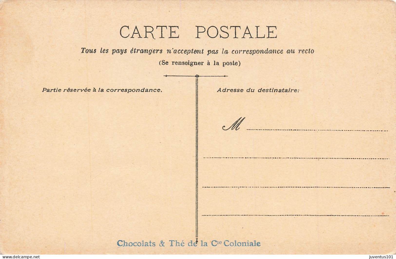 CPA Les Colonies Françaises-La Réunion-Pub Chocolats Et Thé De La Compagnie Coloniale      L2884 - Autres & Non Classés