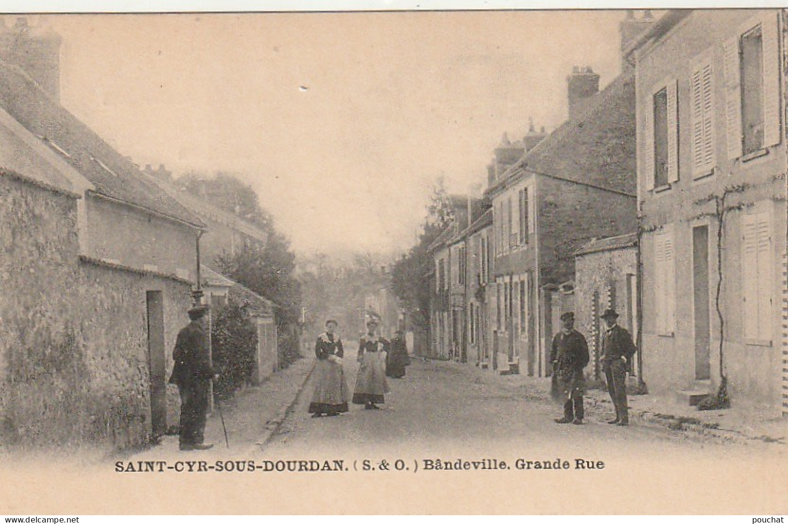 ZY 130-(91) SAINT CYR SOUS DOURDAN - BANDEVILLE - GRANDE RUE - ANIMATION - 2 SCANS - Other & Unclassified