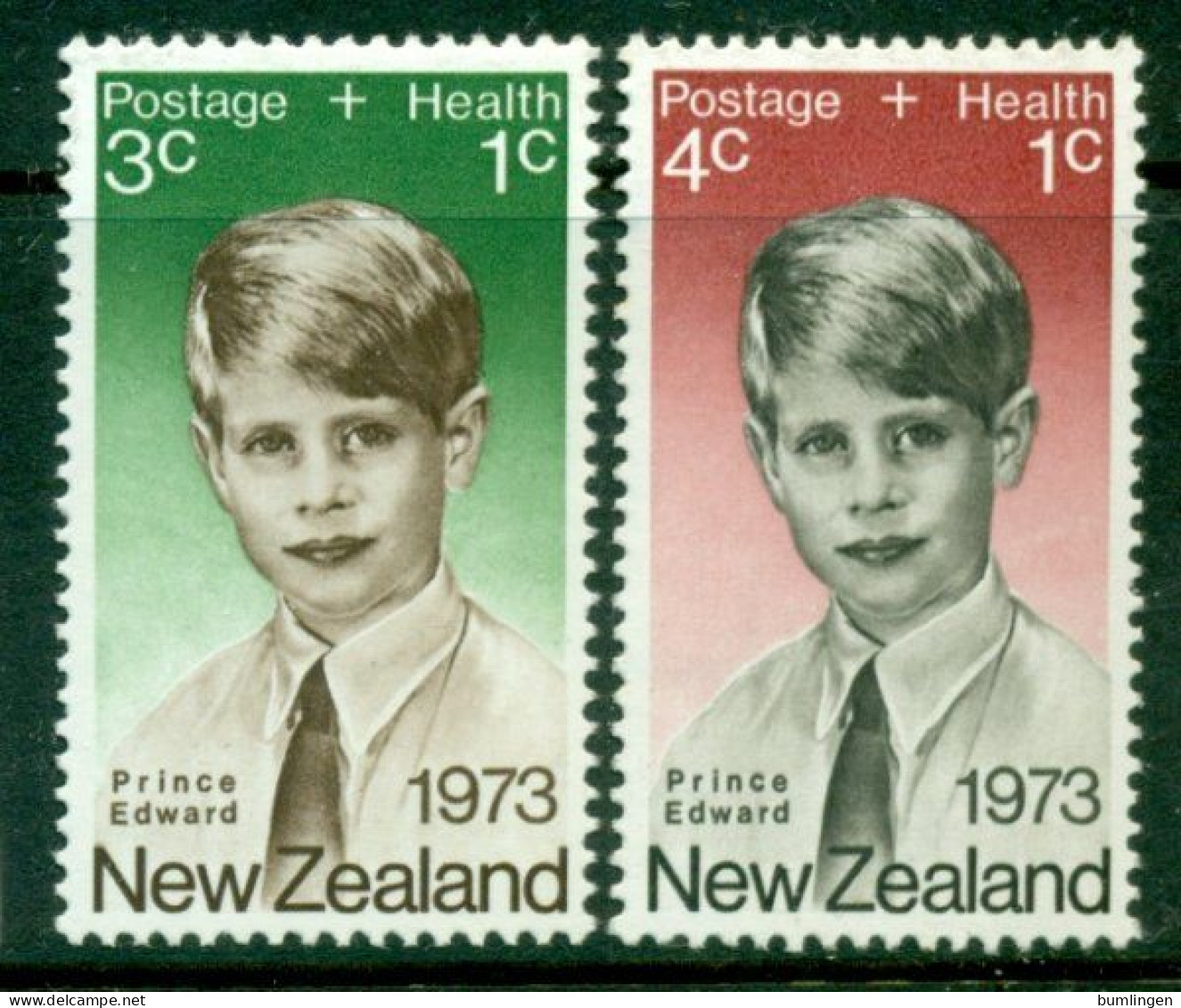 NEW ZEALAND 1973 Mi 611-12** Health – Prince Edward [B884] - Familles Royales