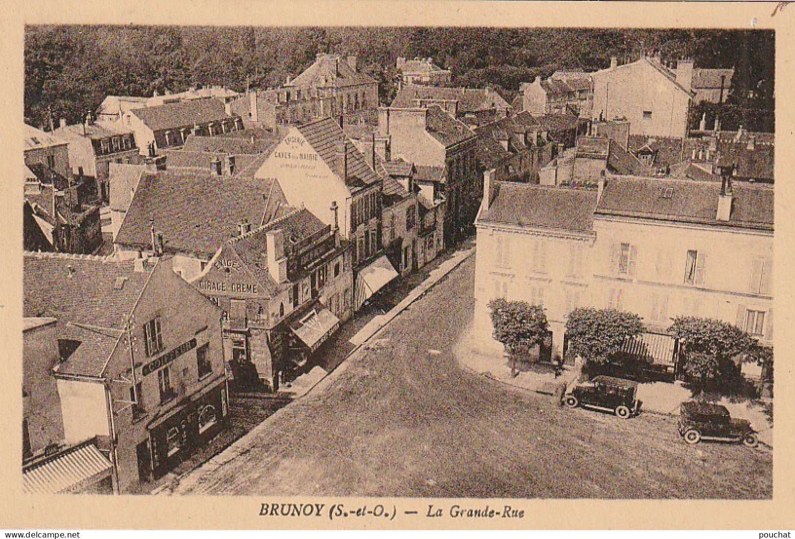 ZY 130-(91) BRUNOY - LA GRANDE RUE - VUE AERIENNE - COMMERCES - 2 SCANS - Brunoy