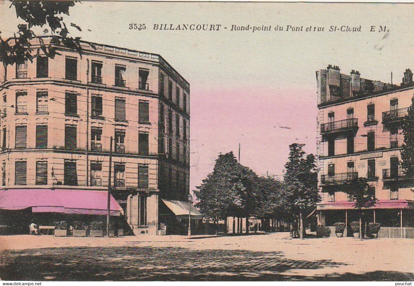 ZY 131-(92) BILLANCOURT - ROND POINT DU PONT ET RUE ST CLOUD - CARTE COLORISEE - 2 SCANS - Boulogne Billancourt