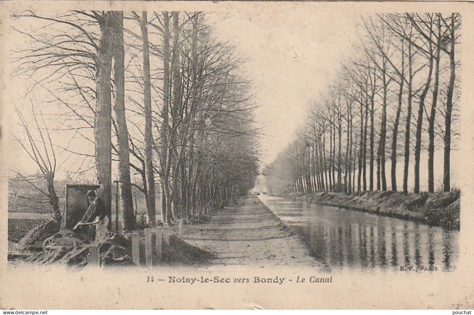 ZY 132-(93) NOISY LE SEC VERS BONDY - LE CANAL - ANIMATION - CANTONNIER - 2 SCANS - Noisy Le Sec