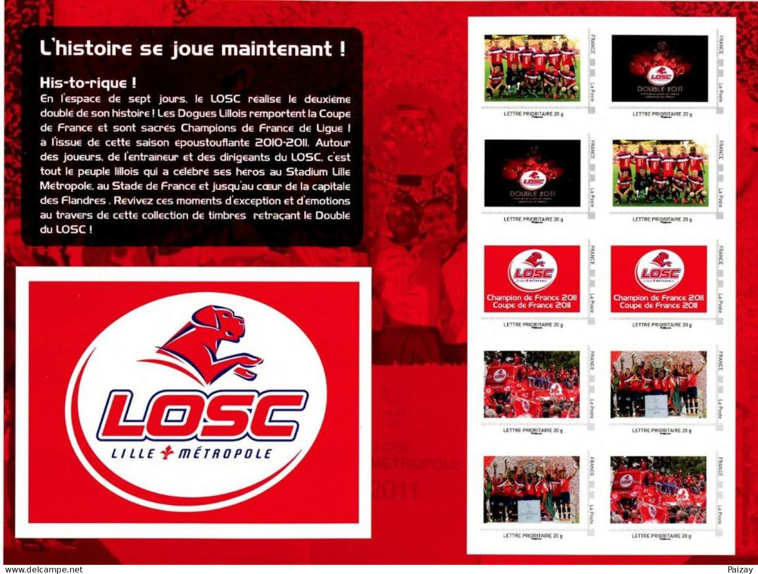 Collector N° 115 France  ** LOSC Lille Football 10 T Adhésif  Prix Envoi Poste 2€50 - Ongebruikt