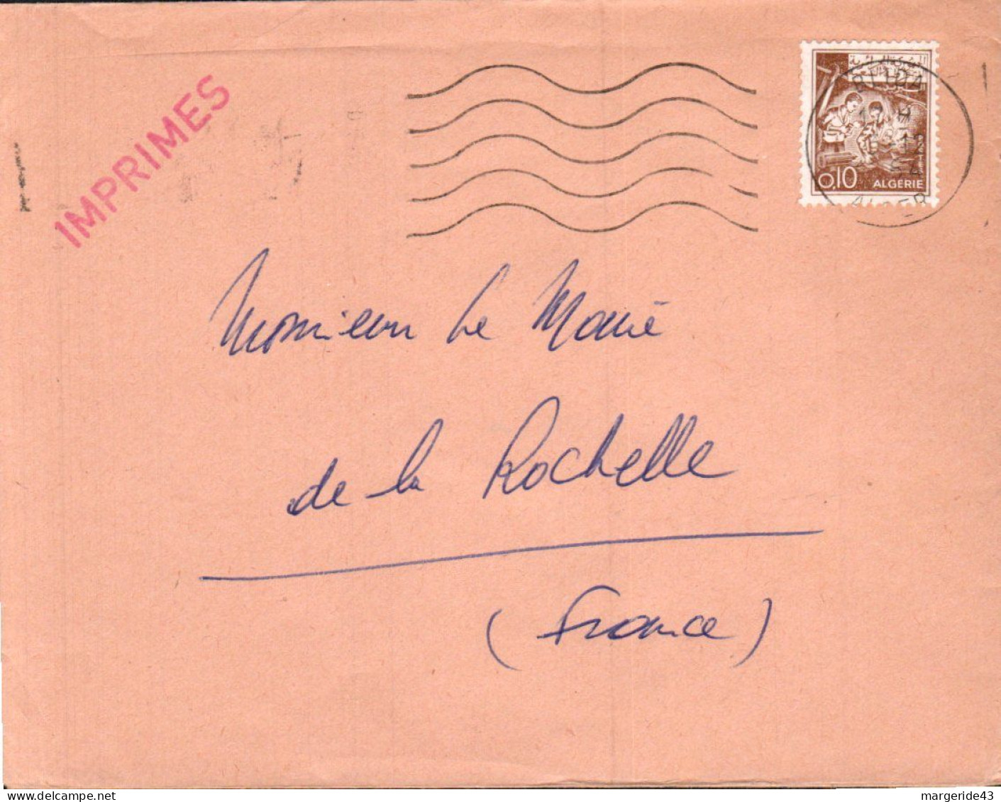 ALGERIE SEUL SUR LETTRE POUR LA FRANCE 1964 - Algérie (1962-...)