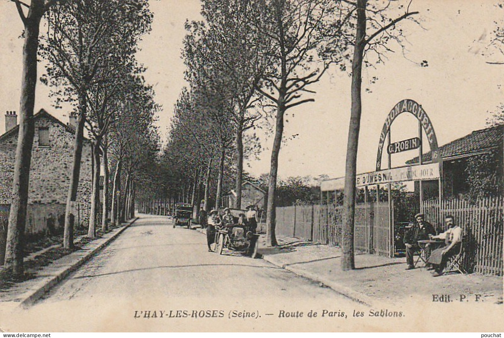 ZY 133-(94) L' HAY LES ROSES - ROUTE DE PARIS , LES SABLONS - ANIMATION - " AU BON ACCUEIL " , G. ROBIN - 2 SCANS - L'Hay Les Roses