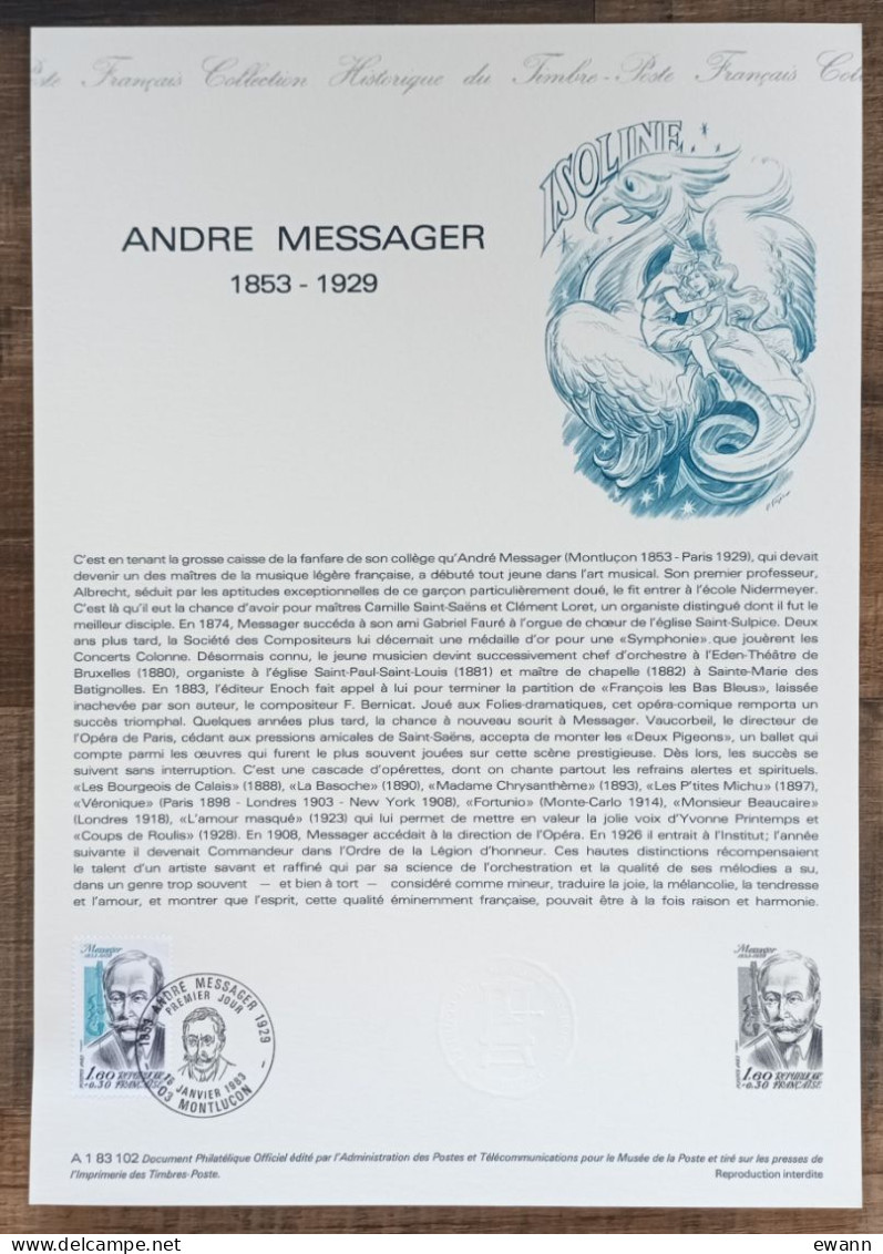 COLLECTION HISTORIQUE - YT N°2279 - ANDRE MESSAGER - 1983 - 1980-1989