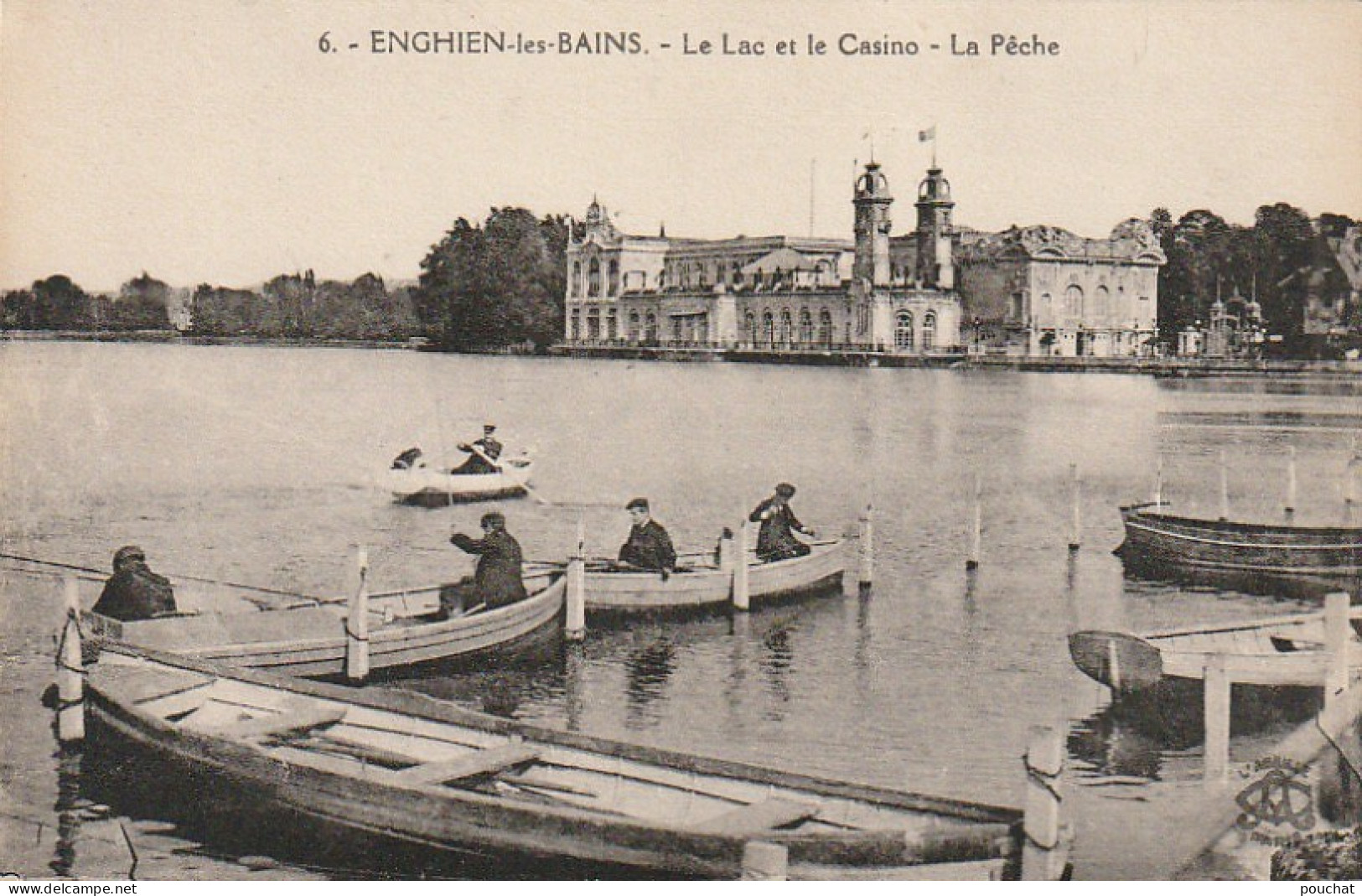 ZY 134-((95) ENGHIEN LES BAINS - LE LAC ET LE CASINO - LA PECHE - ANIMATION  - 2 SCANS - Enghien Les Bains