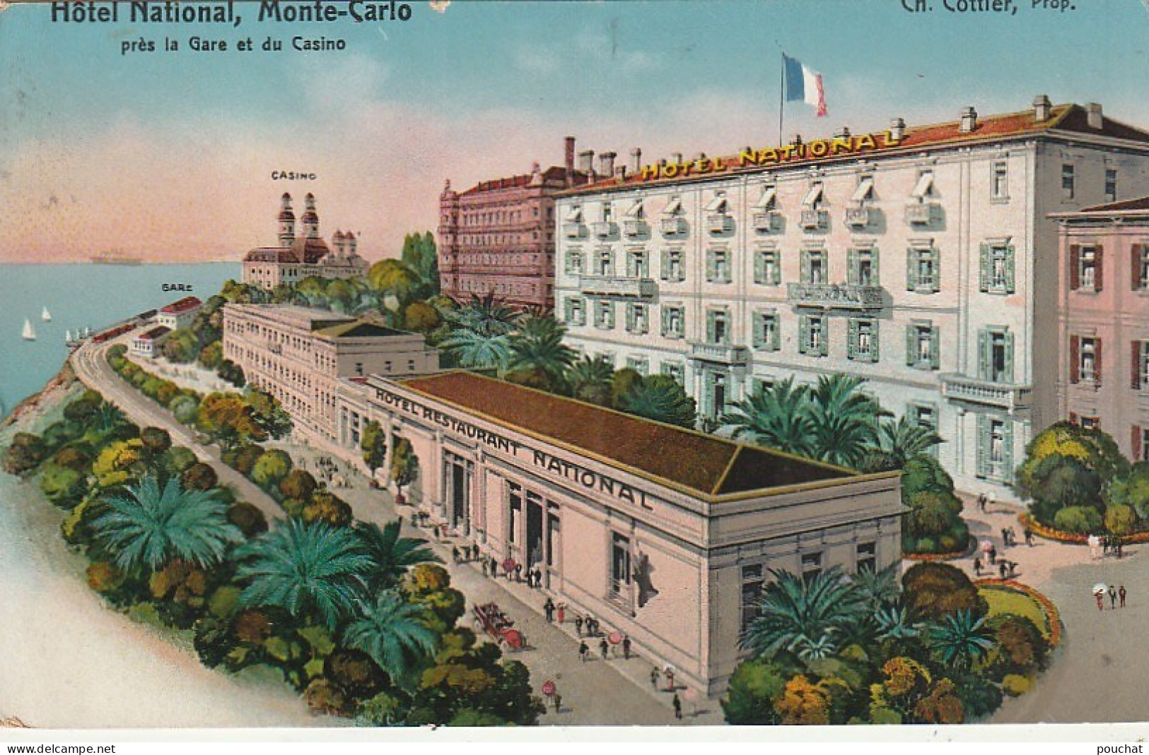 ZY 135- MONTE CARLO - HOTEL NATIONAL , PRES LA GARE ET DU CASINO - 2 SCANS - Hôtels