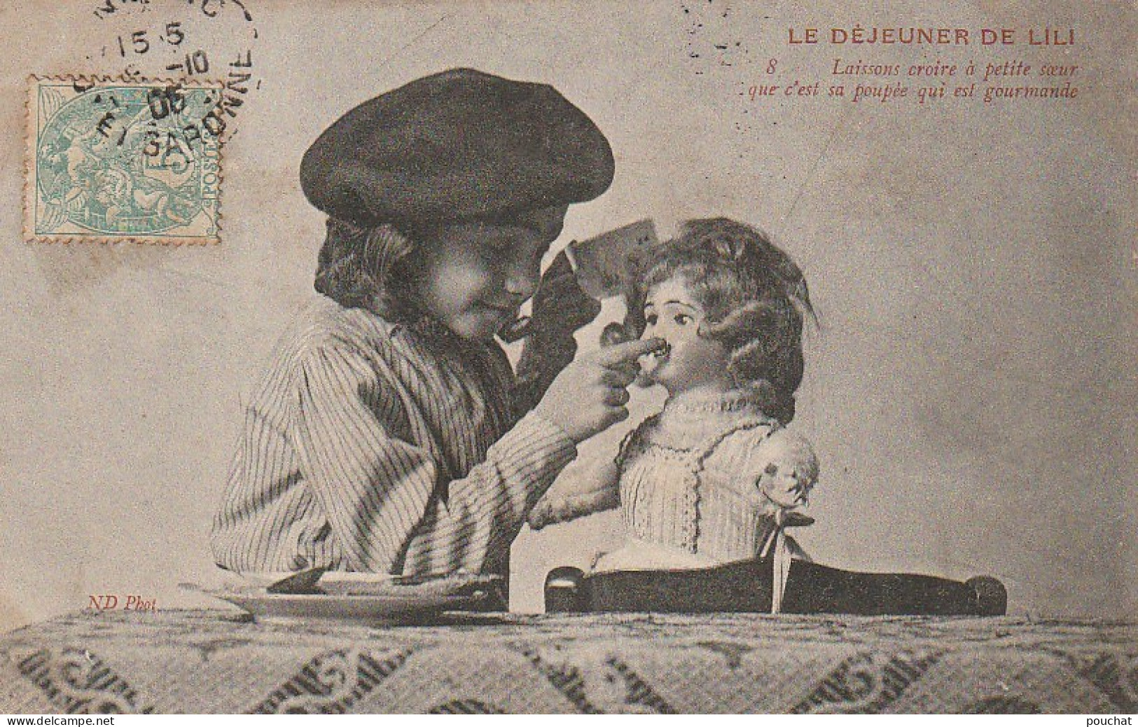 ZY 136- " LE DEJEUNER DE LILI " ( N° 8 ) - ENFANT AVEC POUPEE ET CHOCOLAT - 2 SCANS - Taferelen En Landschappen