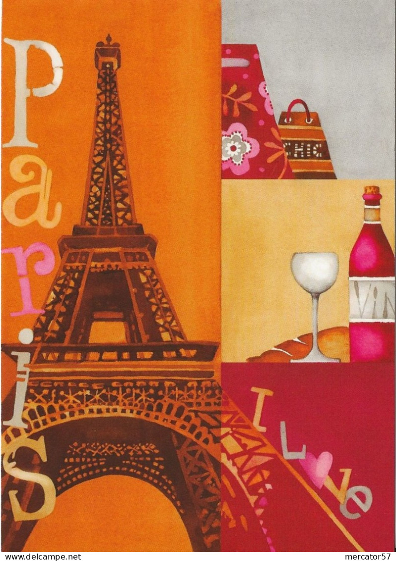 CPM PARIS Tour Eiffel Et Sacs, Vin... - Contemporary (from 1950)