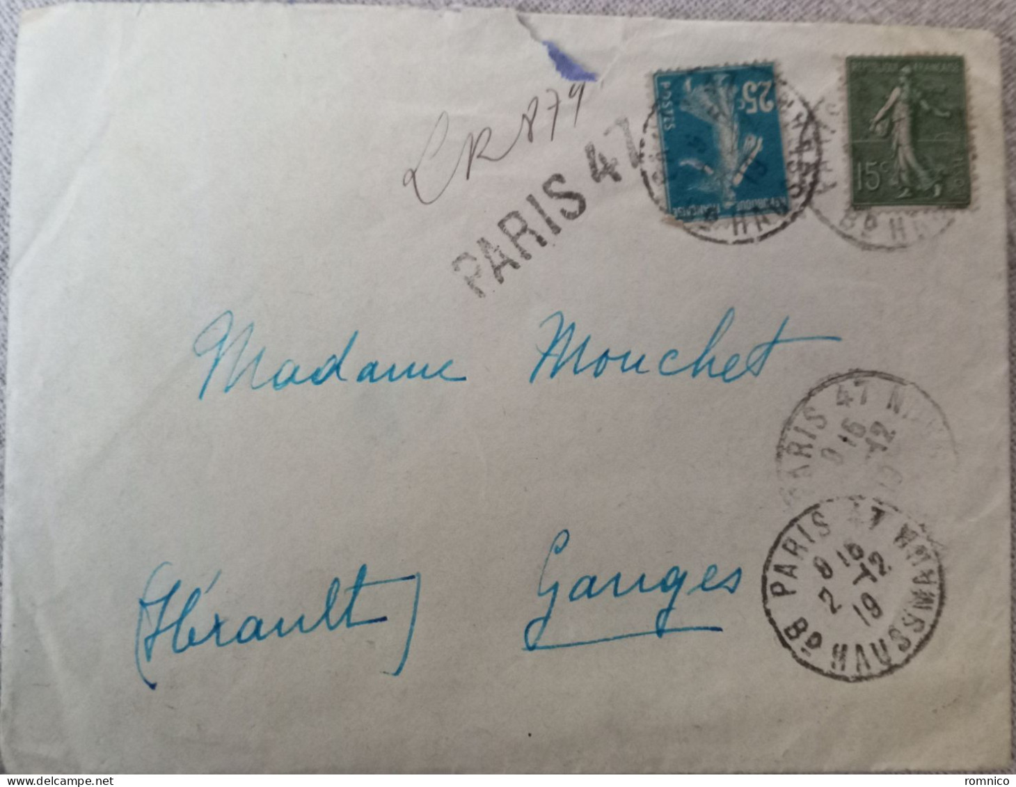 Cachet Sur Lettre Paris 47 - 1921-1960: Période Moderne