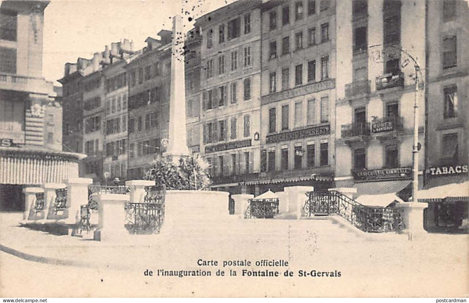 Suisse - Genève - Carte Postale Officielle De L'inauguration De La Fontaine De St-Gervais - Carte Postale Tombola - Ed.  - Genève