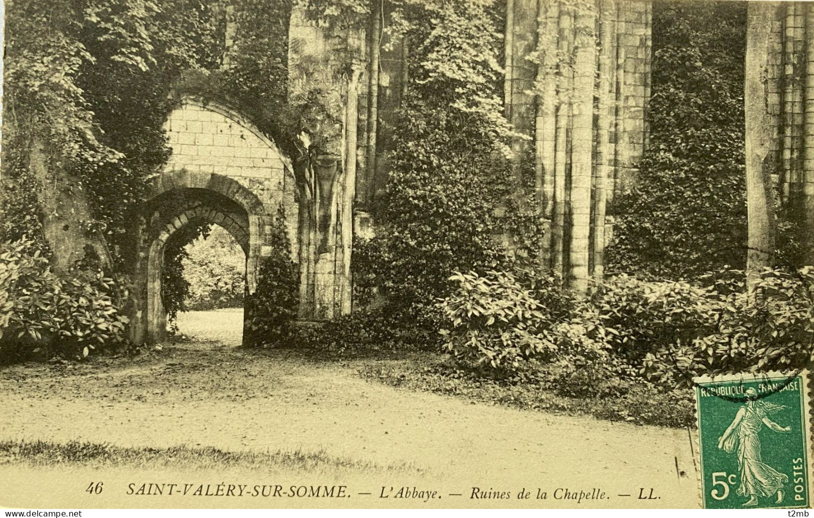 CPA SAINT VALERY SUR SOMME. L'Abbaye - Ruines De La Chapelle (n° 46) - Saint Valery Sur Somme