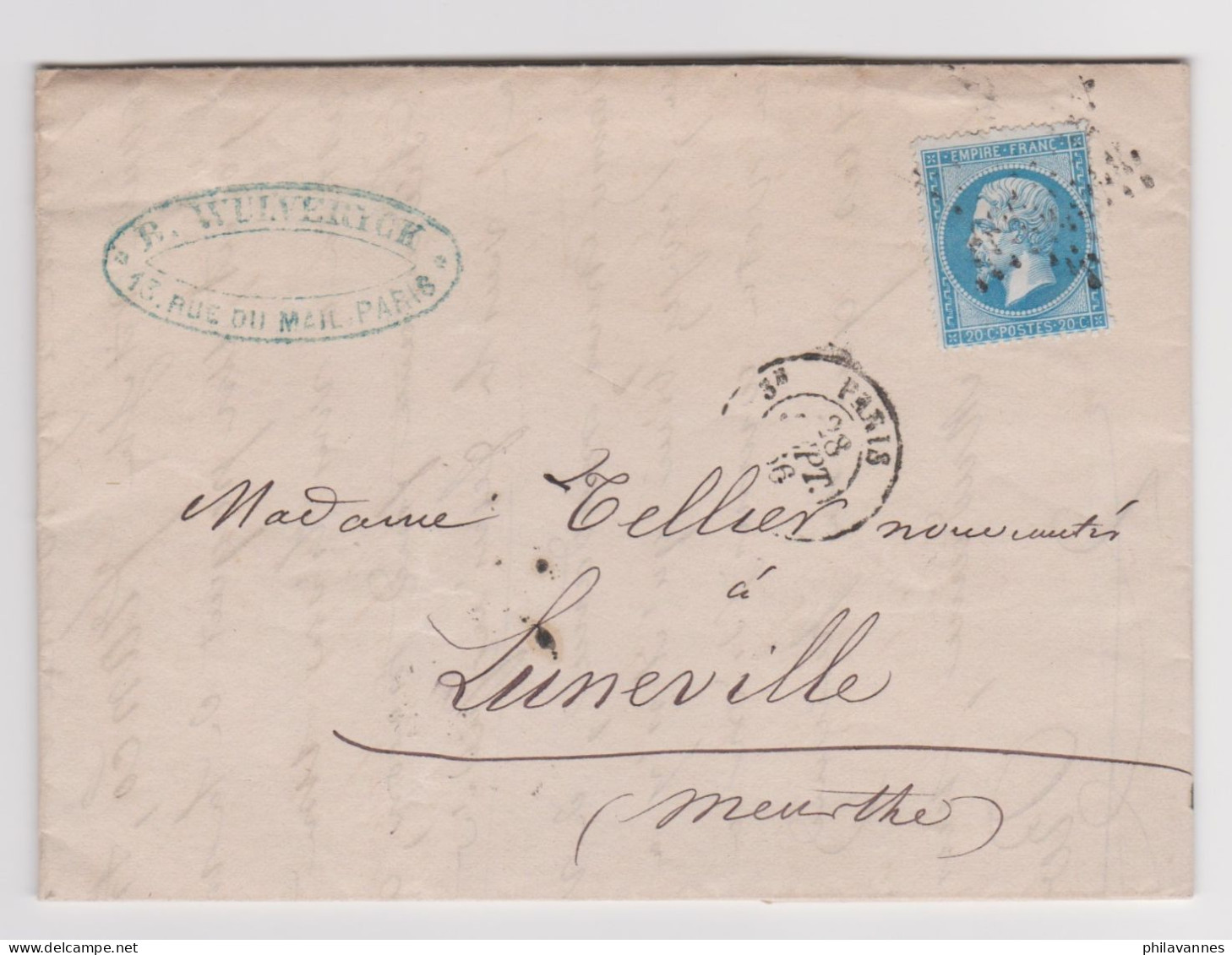 PARIS, 1866, étoile Muette Sur Napoléon N°22 ( SN24/86/4.2) - 1849-1876: Classic Period