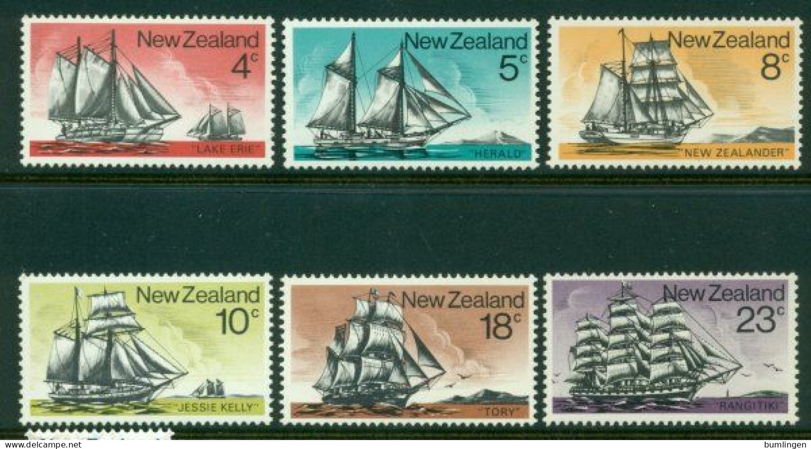NEW ZEALAND 1975 Mi 651-56** Sailing Ships [B892] - Barcos