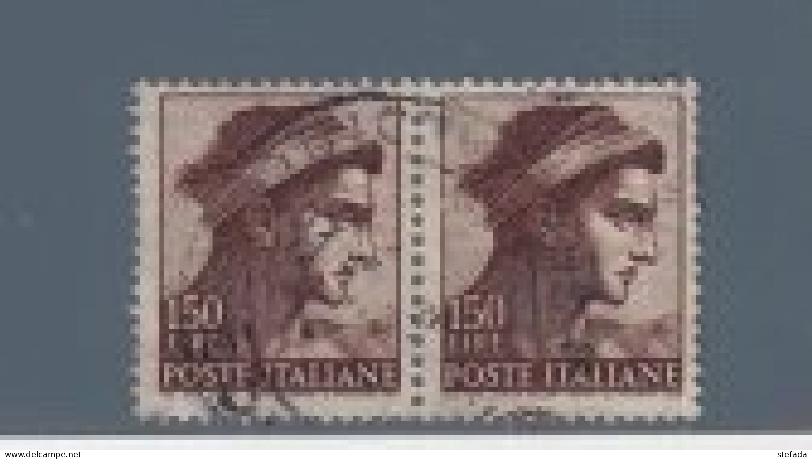 ITALIA 1961 MICHELANGELO Coppia Orizzontale Lire 150 Usata - 1961-70: Gebraucht
