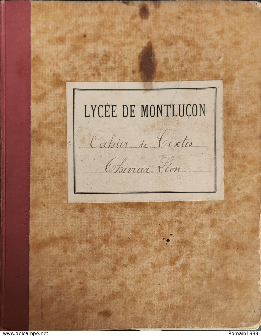 Commentry 03600 Cahier De Texte Thivrier Léon - Manuscripten