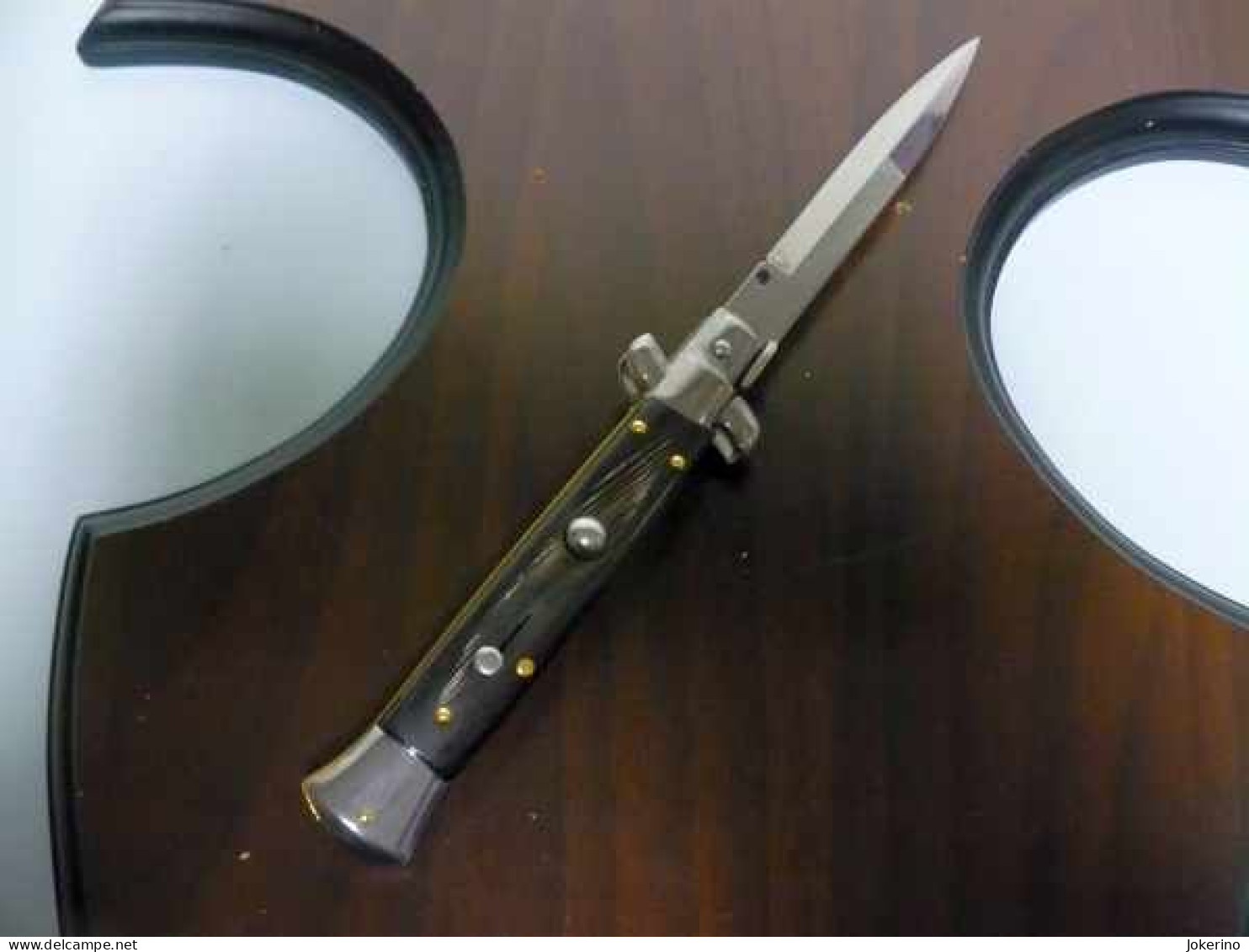 Frank Beltrame -italian Stiletto- 23cm - Impugnatura Di Corno Di Bufalo Scuro - Modello FB 23/58B - 1 - Knives/Swords