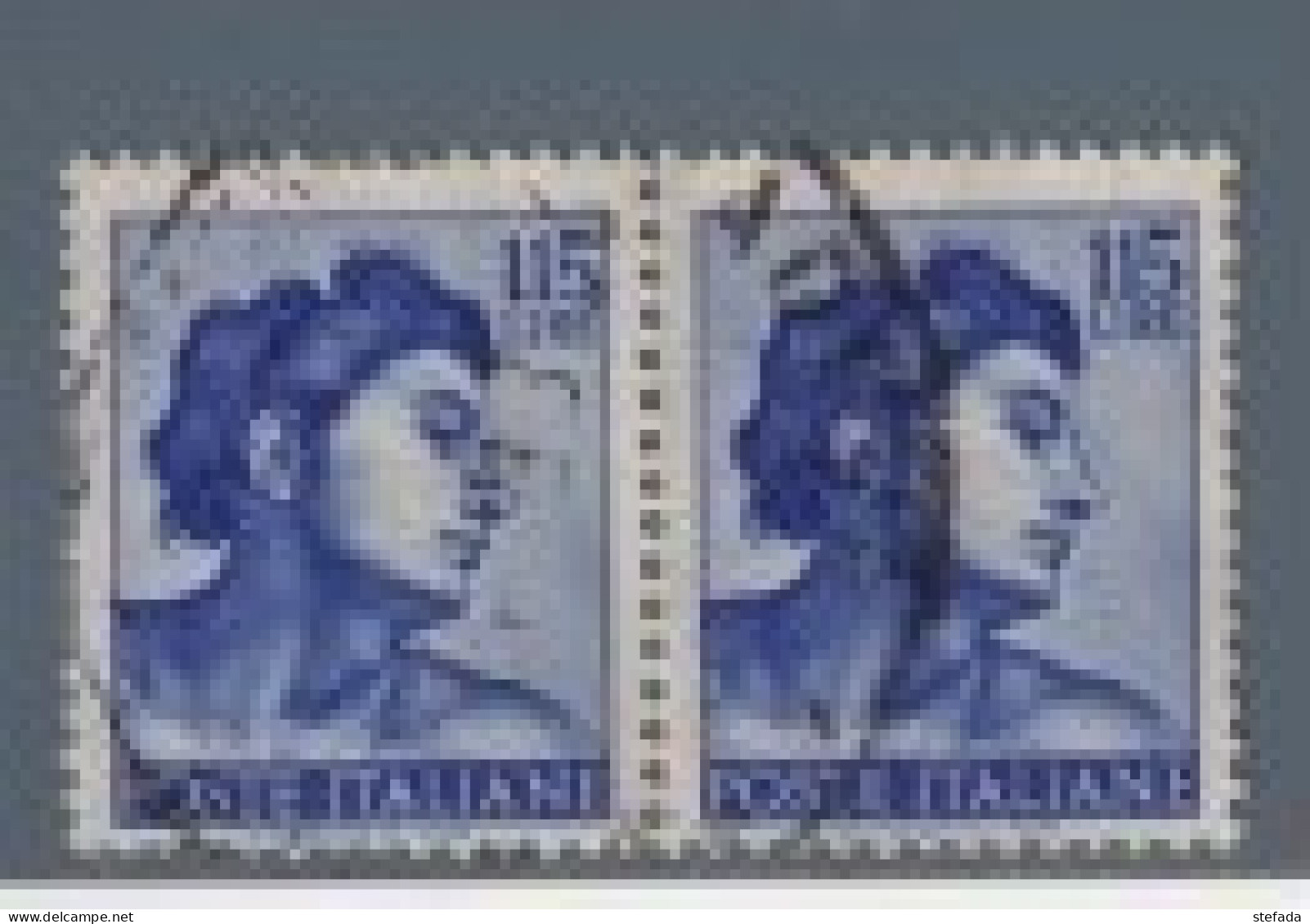 ITALIA 1961 MICHELANGELO Coppia Verticale Lire 115 Usata - 1961-70: Gebraucht