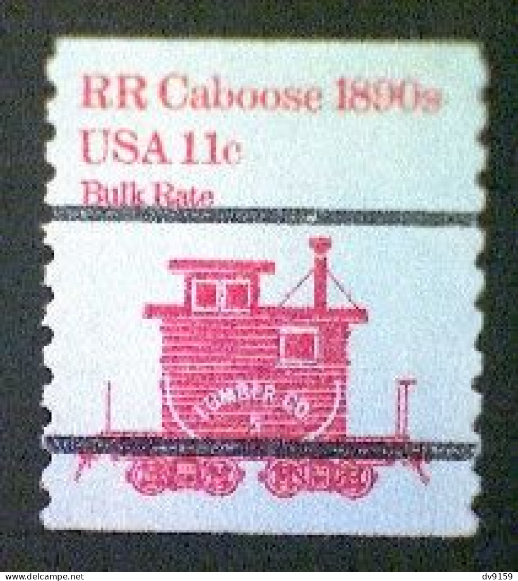 United States, Scott #1905a, Used(o), 1984 Coil, Transportation Series: Caboose Of 1890s, 11¢, Red - Usati