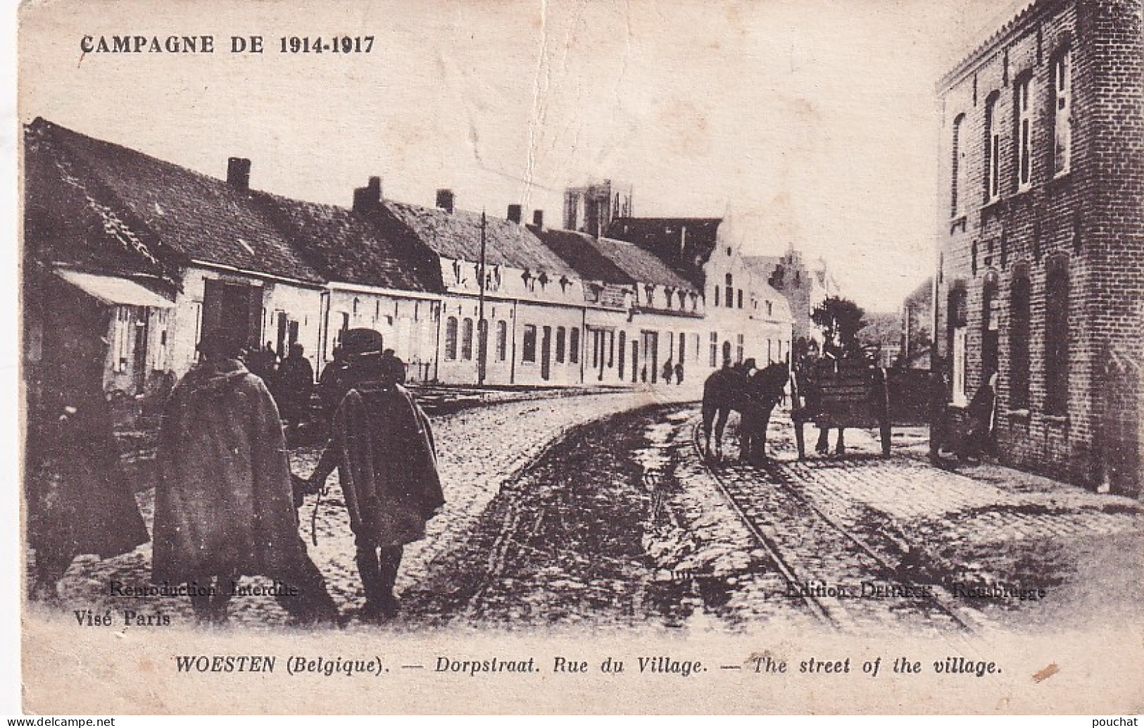 ZY 144- CAMPAGNE DE 1914 - WOESTEN - RUE DU VILLAGE - ANIMATION - Vleteren