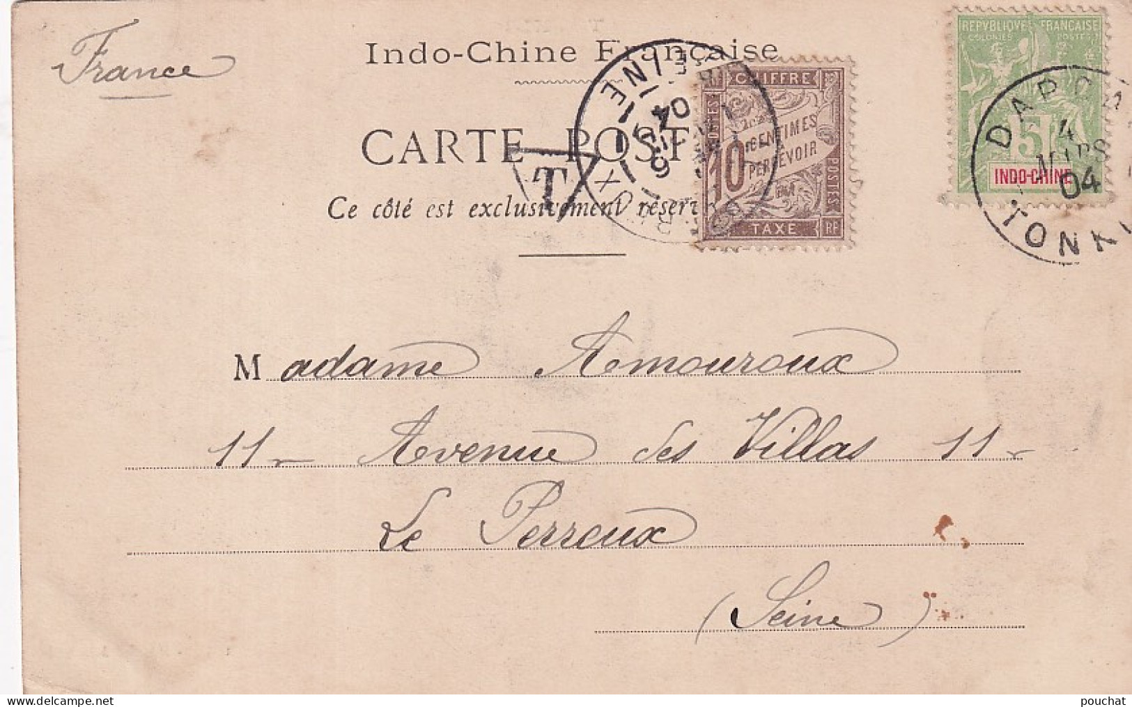 ZY 145- TONKIN - MARCHE A LA TOILE - ANIMATION - CORRESPONDANCE 1904 - Vietnam