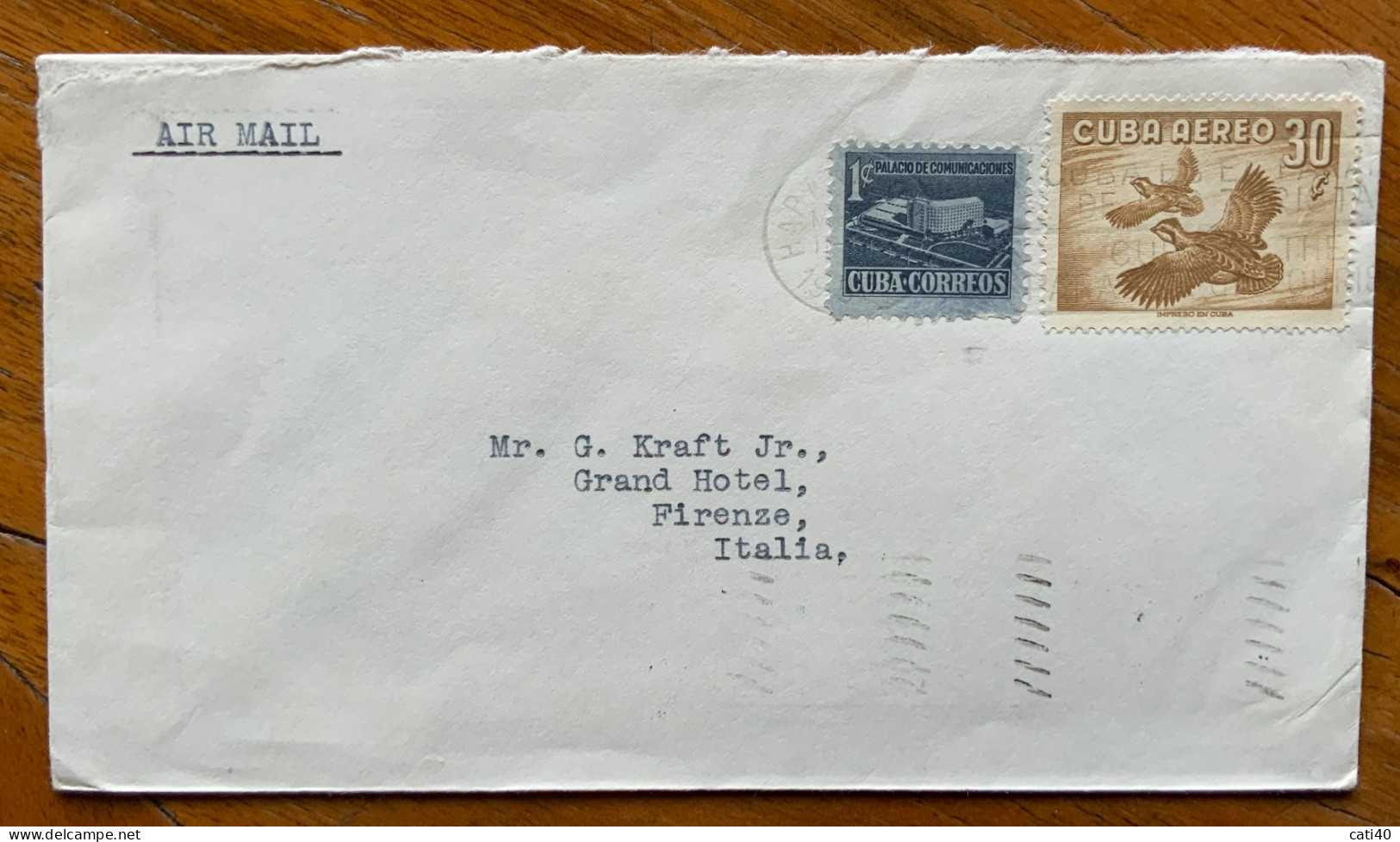 UCCELLI IN VOLO - CUBA - BUSTA AIR MAIL TO ITALY  Con CUBA AEREO 30 C. + 1 C. - Kostüme