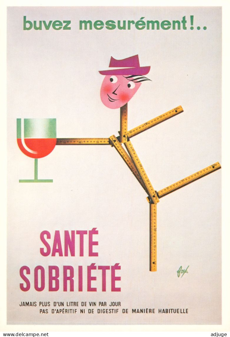 CPM- Illustrateur Affichiste FORÉ -Lutte Contre L'Alcoolisme " Buvez Mesurément" Santé=Sobriété"" *1956 - Fore