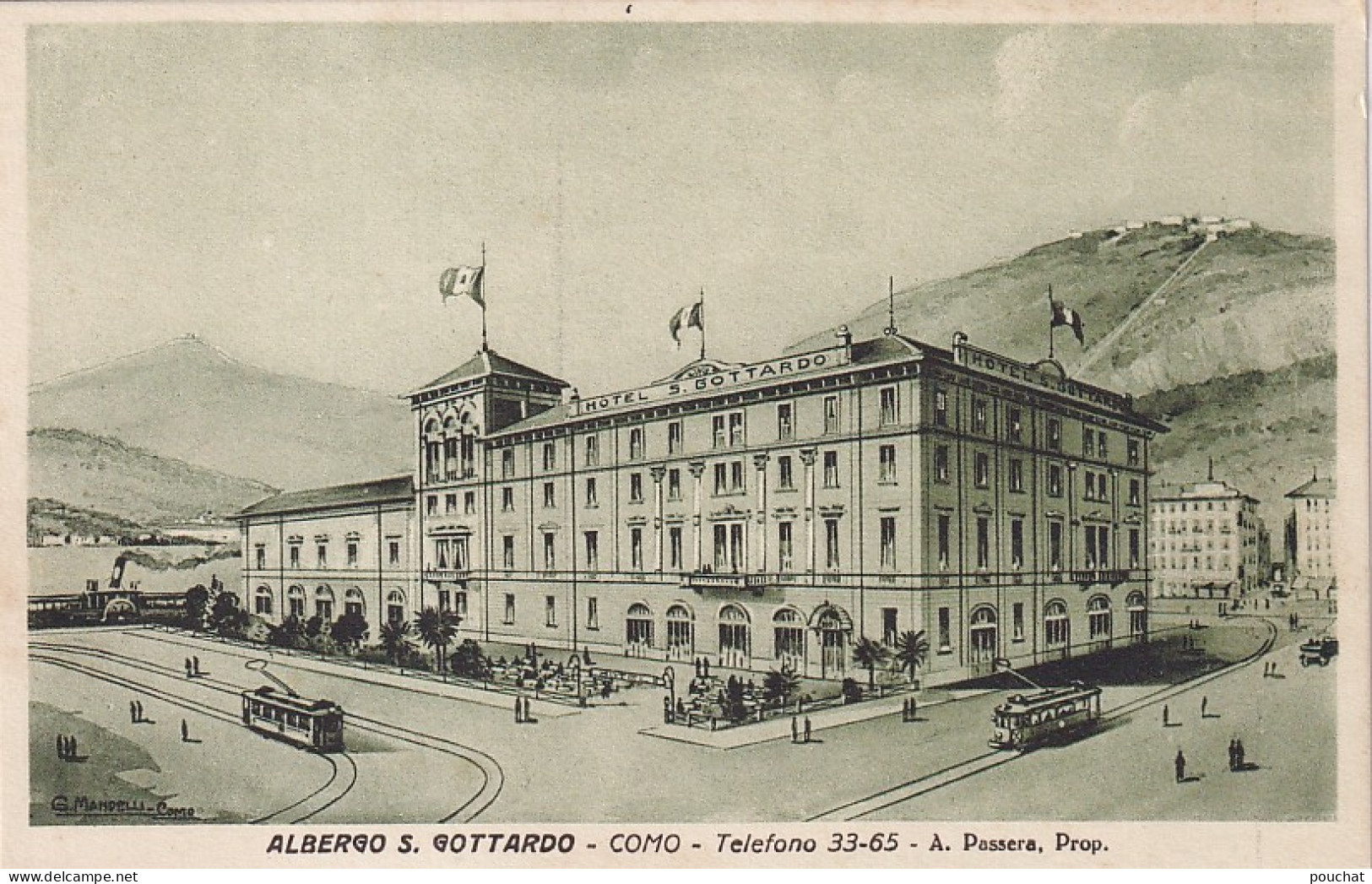 ZY 146- COMO , ITALIA - ALBERGO S. GOTTARDO - HOTEL - ILLUSTRATORE G. MANDELLI - Como