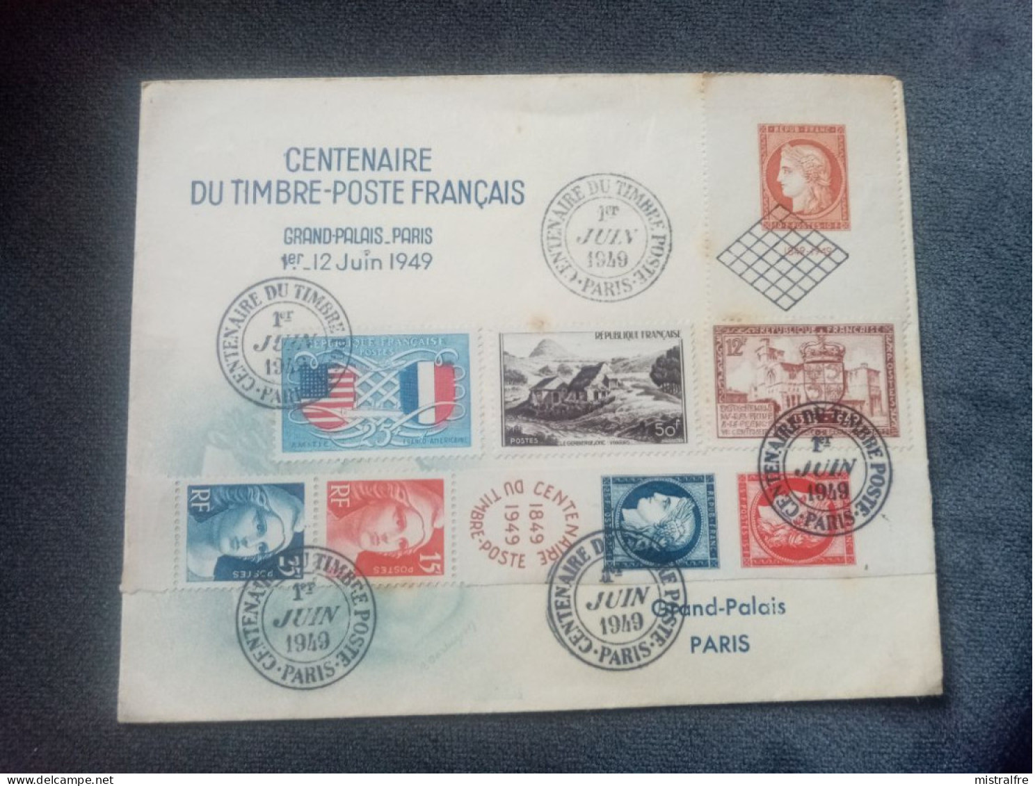 FRANCE.1949. Lettre " Centenaire Du Timbre Poste ".  Grand Palais PARIS. - Storia Postale