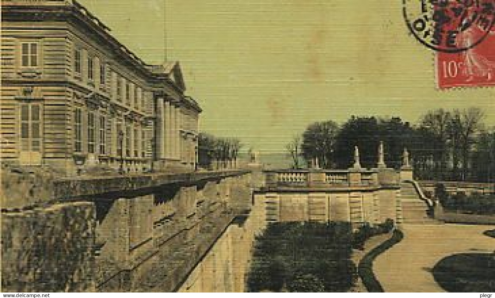 60159 01 11#1 - COMPIEGNE * - CHÂTEAU -LES  MURAILLES DE LA TERRASSE (carte Toilée) - Compiegne