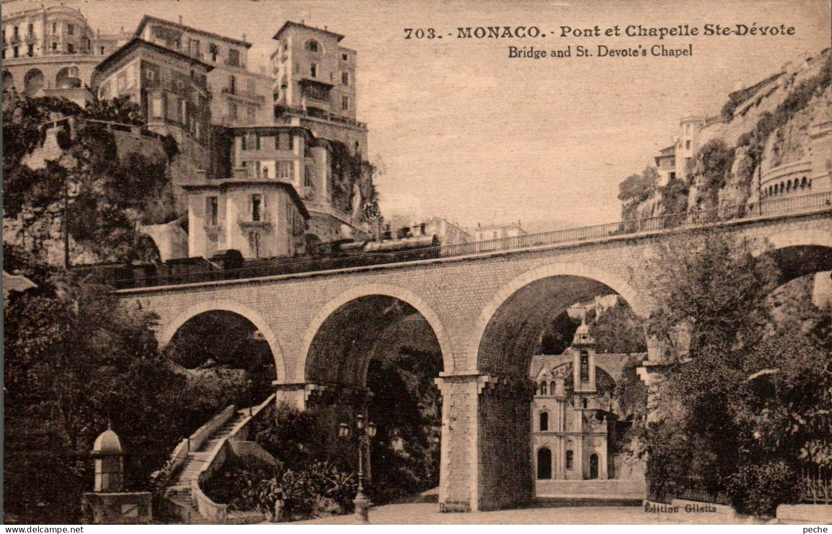 N°1582 W -cpa Monaco -pont Et Chapelle Ste Dévote- - Catedral De San Nicolás