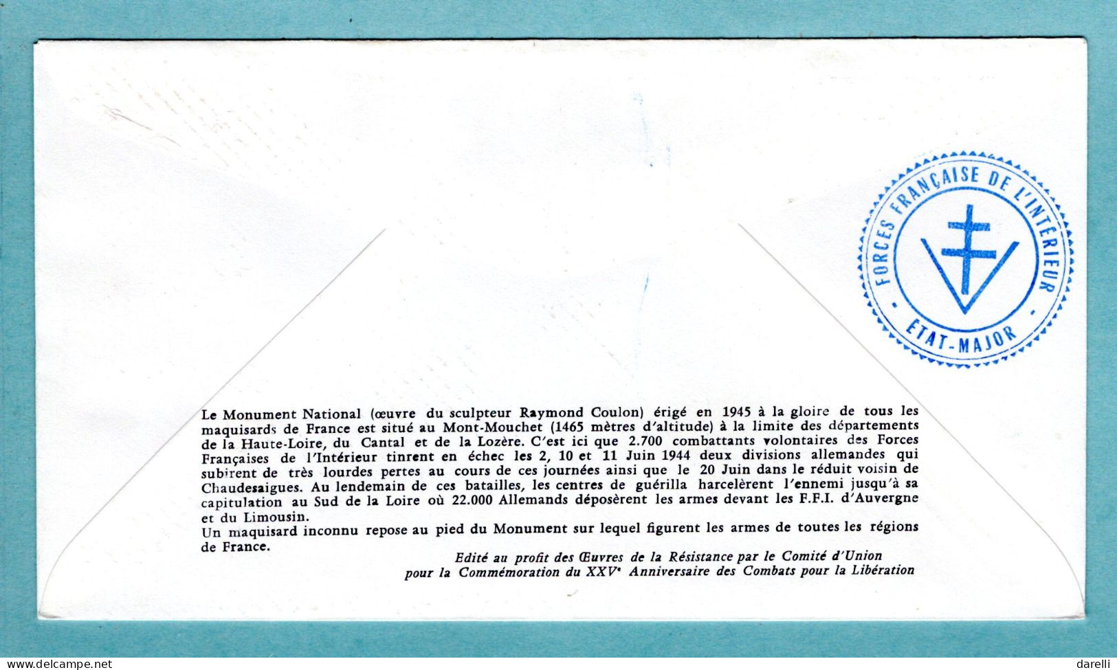 FDC France 1969 - Les Combats Du Mont Mouchet - YT 1604 - 15 Saint Flour - 1960-1969