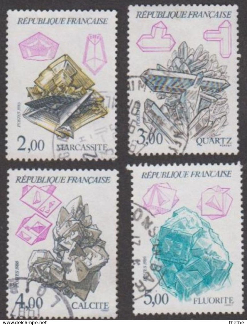 FRANCE - Marcassite - Quartz - Calcite - Fluorite - Used Stamps