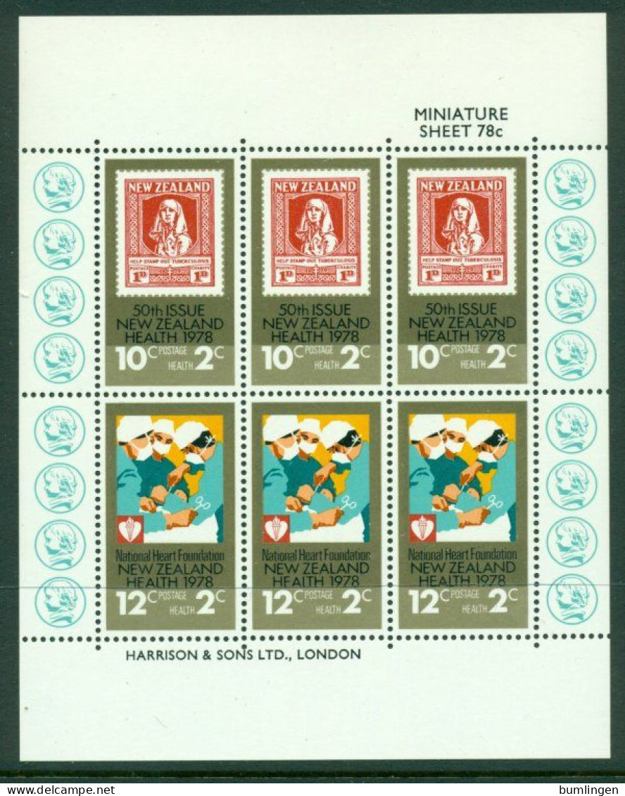 NEW ZEALAND 1978 Mi 751-52 Mini Sheet** Health [B910] - Briefmarken Auf Briefmarken