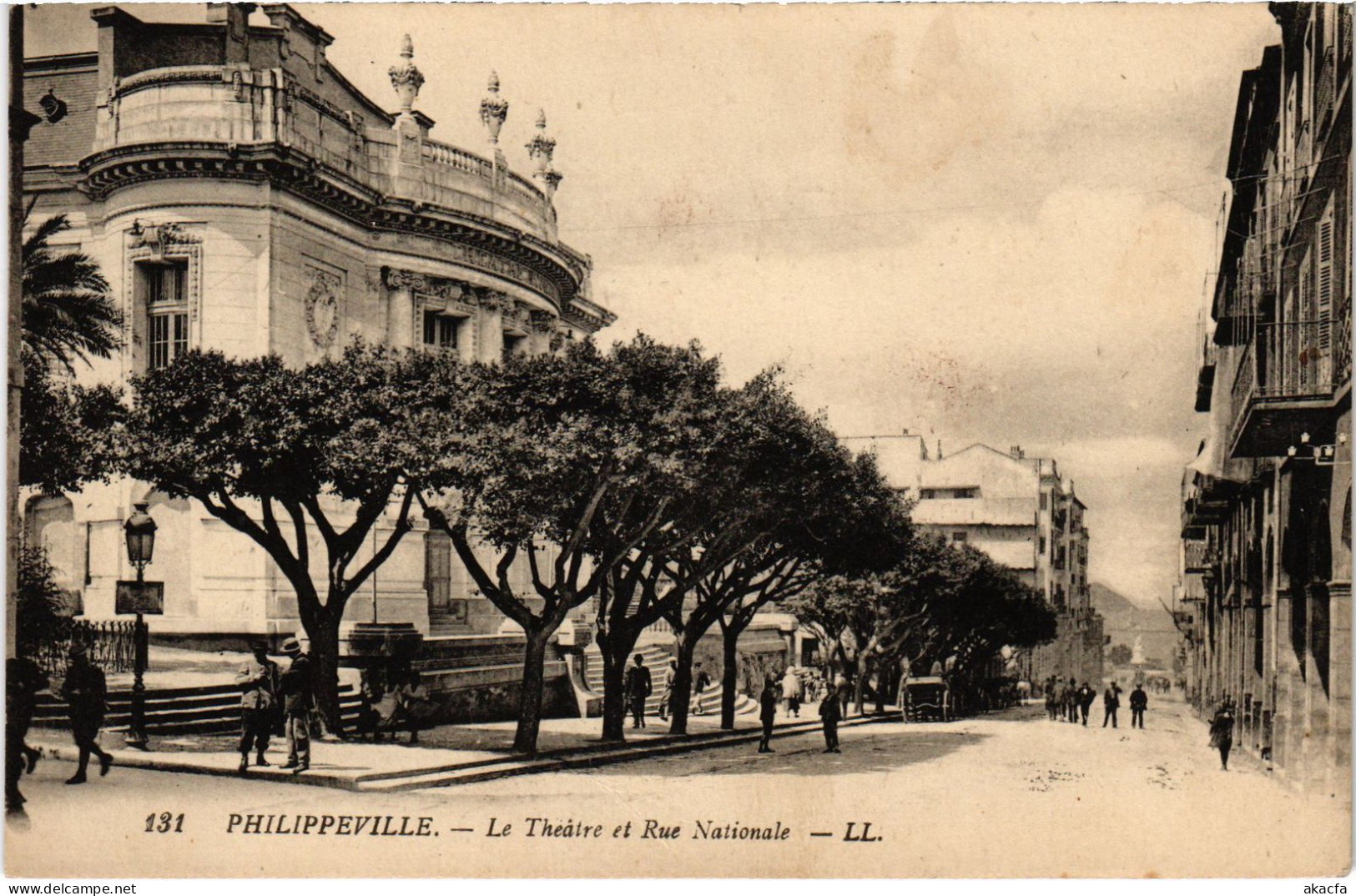 CPA AK PHILIPPEVILLE Le Theatre Et Rue Nationale ALGERIA (1388855) - Skikda (Philippeville)