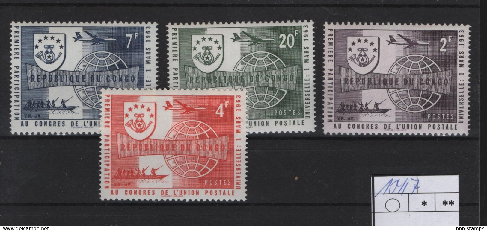 Kongo Kinshasa Michel Cat.No. Mnh/**  104/107 - Unused Stamps