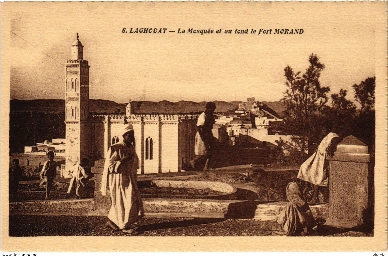 CPA AK LAGHOUAT La Mosquee Et Au Fond Le Fort Morand ALGERIA (1388616) - Laghouat