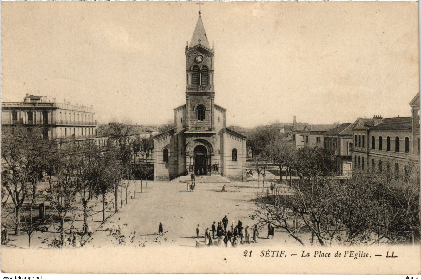 CPA AK SETIF La Place De L'Eglise ALGERIA (1388480) - Sétif