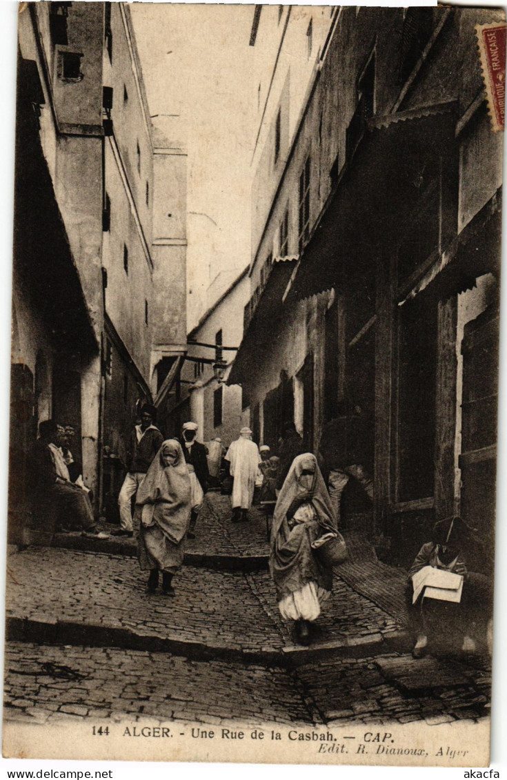 CPA AK ALGER Une Rue De La Casbah ALGERIA (1389431) - Algeri