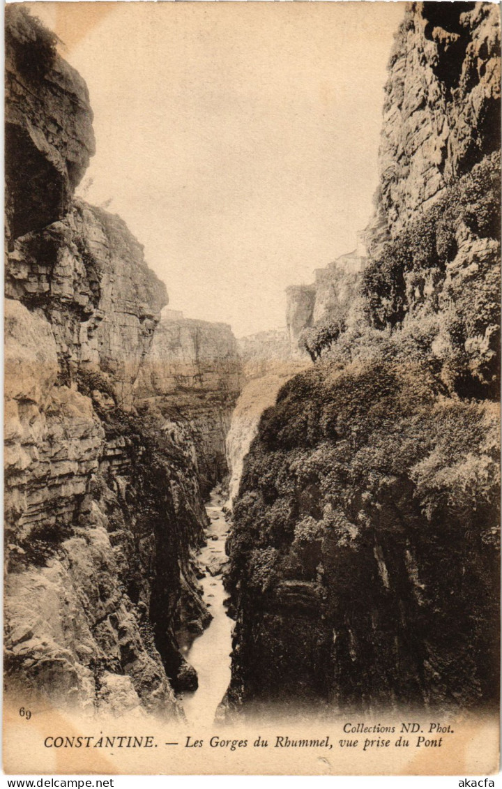 CPA AK CONSTANTINE Les Gorges Du Rhummel - Vue Prise Du Pont ALGERIA (1389414) - Constantine