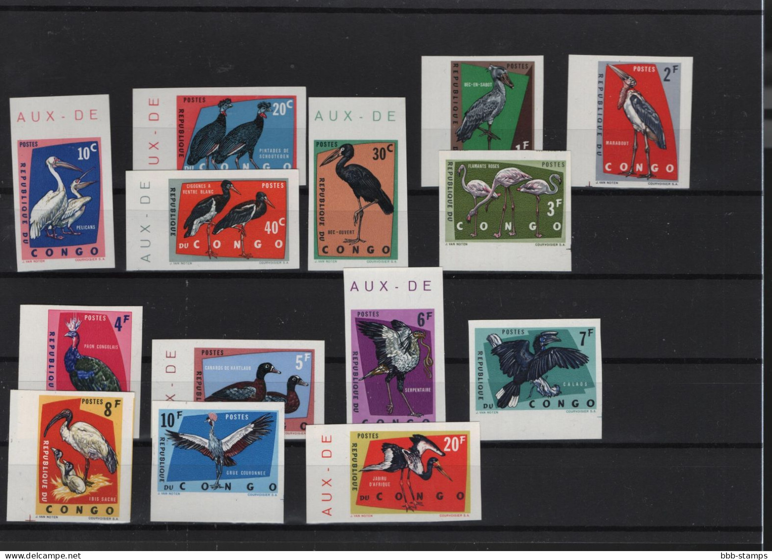 Kongo Kinshasa Michel Cat.No. Mnh/**  112/118 A/B Birds - Unused Stamps