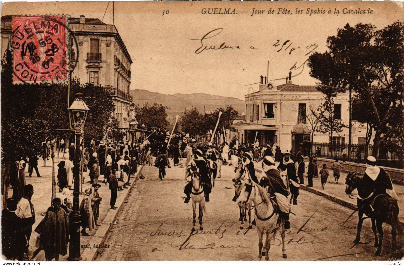 CPA AK GUELMA Jour De Fete - Les Spahis A La Cavalcade ALGERIA (1389207) - Guelma