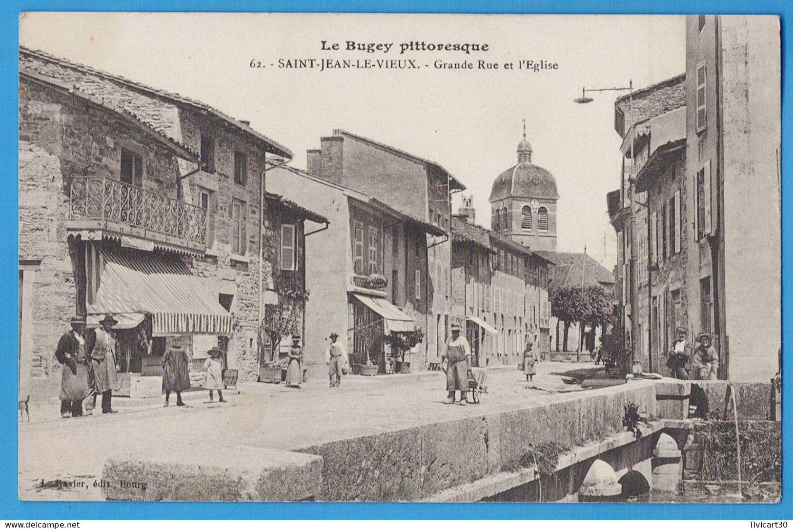 CPA AIN (01) - LE BUGEY PITTORESQUE - SAINT-JEAN-LE-VIEUX - GRANDE RUE ET L'EGLISE - Sin Clasificación