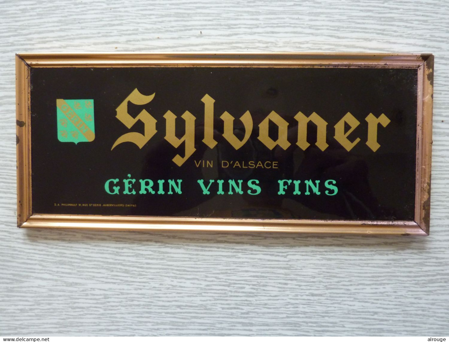 Ancienne Publicité "Sylvaner" Vin D'Alsace, Plaque En Tôle - Otros & Sin Clasificación