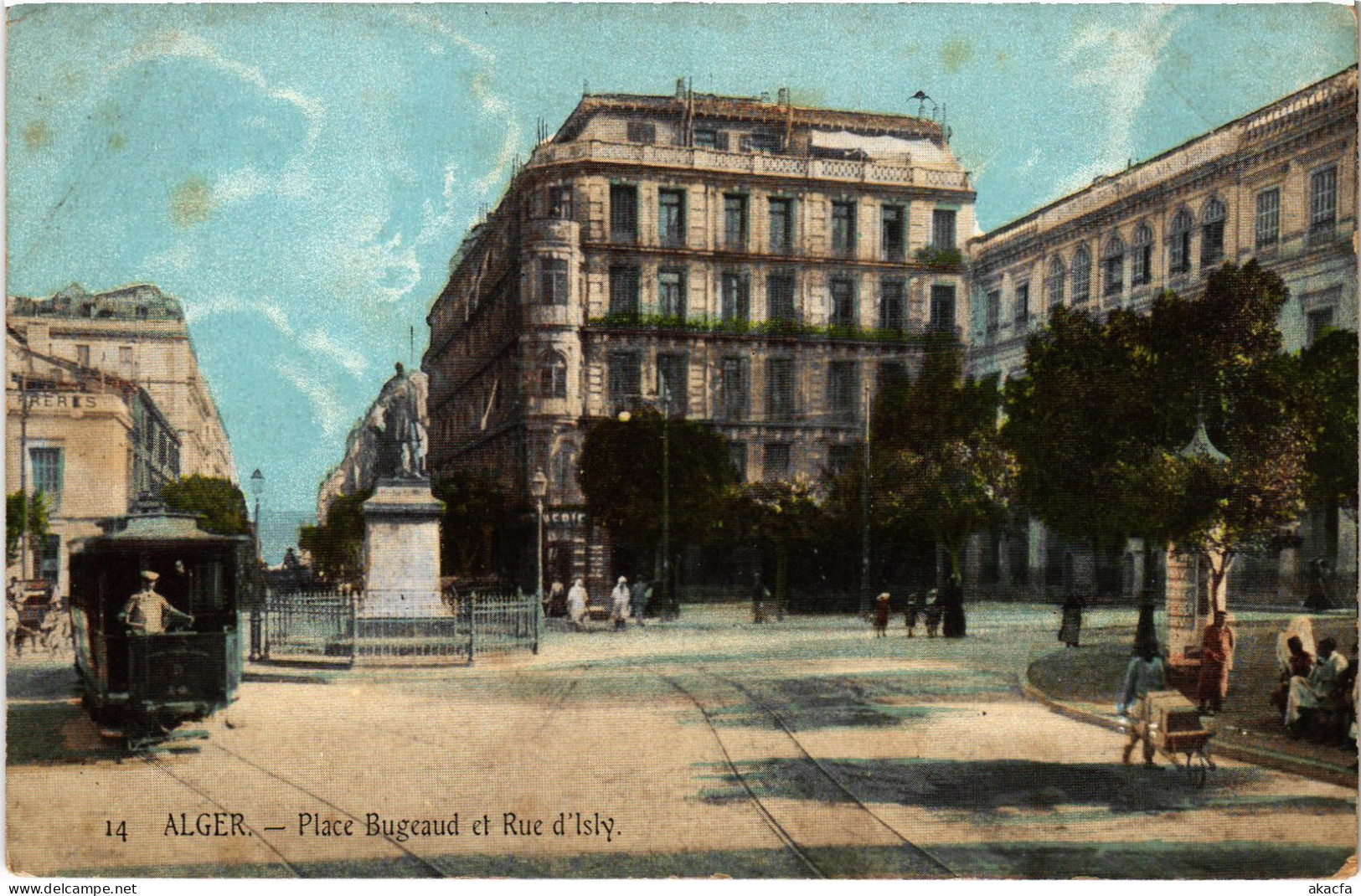 CPA AK ALGER Place Bugeaud Et Rue D'Isly - Tram ALGERIA (1389009) - Algeri