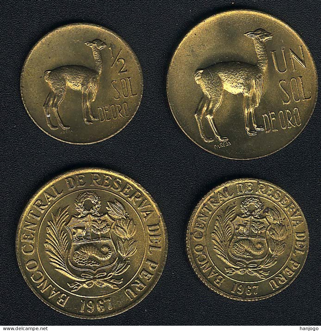 Peru, Lot: 1/2 + 1 Sol De Oro 1967, Alpaca, Unzirkuliert! Beautiful! - Peru