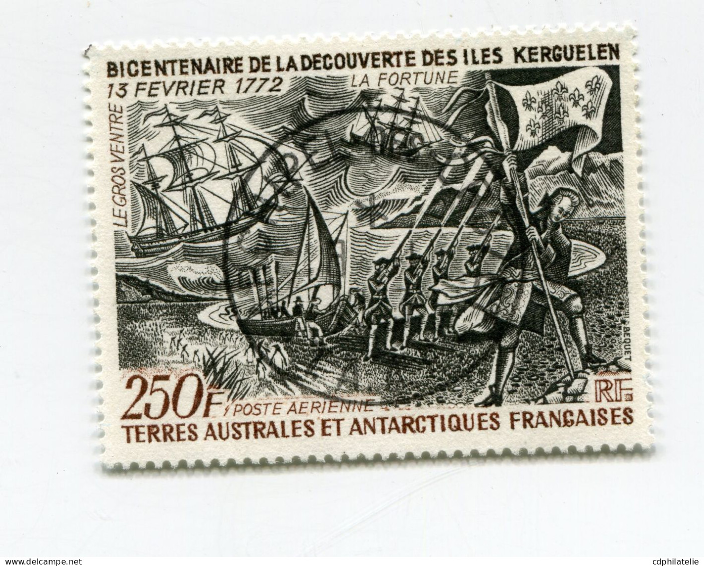 T. A. A. F. PA 28 O BICENTENAIRE DE LA DECOUVERTE DES ILES KERGUELEN - Oblitérés