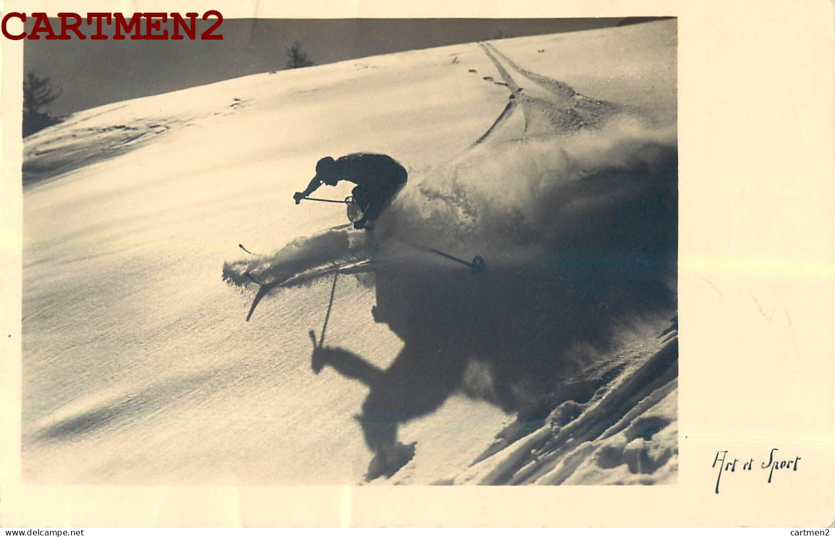 CARTE PHOTO : ART ET SPORT C.E.L.A. GENEVE SUISSE SKIEUR SKI SPORT D'HIVER  - Wintersport