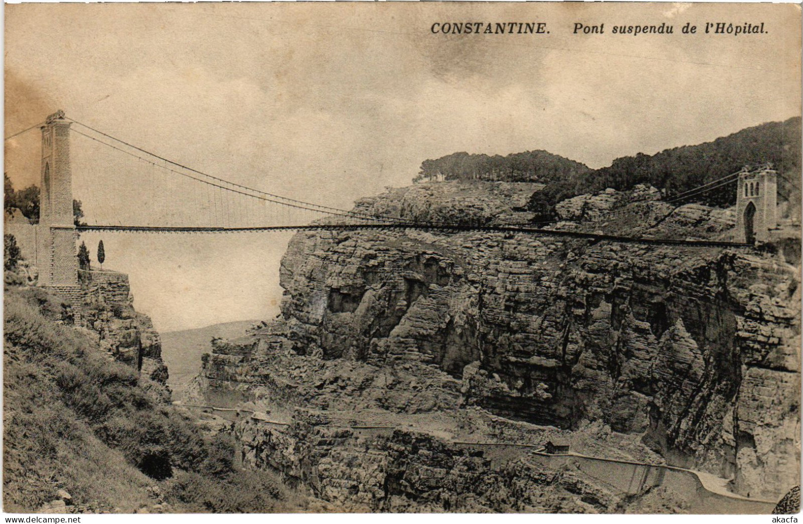 CPA AK CONSTANTINE Pont Suspendu De L'Hopital ALGERIA (1389812) - Konstantinopel